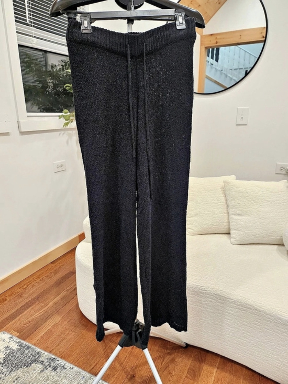 blink Wide Leg Knit Pants in Black Size Medium Like New